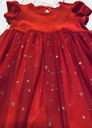Красное нарядное платье, новогоднее платье для девочки gloria jeans3 фото