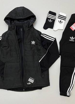 Комплект adidas зима: жилетка + кофта + штани + носки 2 пари ❄️5 фото