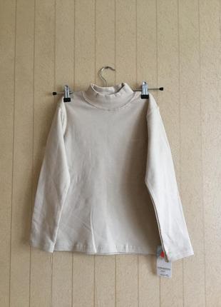 Стильный гольф- водолазка для мальчиков с начесом на рост 134