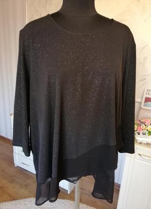 Сверкающая трикотажная блуза большого размера 58-60.