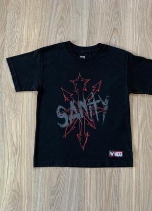 Подростковая хлопковая футболка с принтом wrestling authentic wear