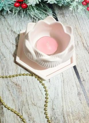 Кашпо - подсвечник из гипса. интерьерный декор.