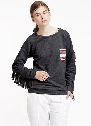 Світшот українського бренду x'u з кишенькою (червоною та чорною)