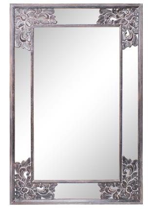 Зеркало настенное прямоугольное в деревянной резной раме 120см*80см