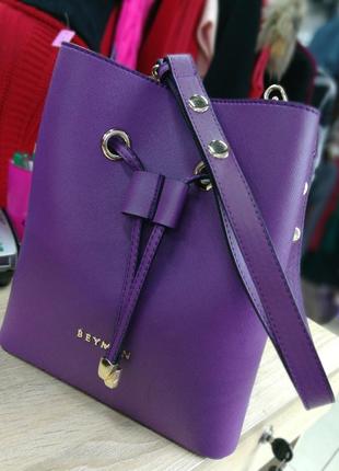 Фіолетова сумка-шоппер5 фото