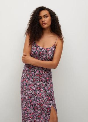 Сукня літня, сарафан, сукня на брителях, плаиье с уветочным принтом миди, платте с...