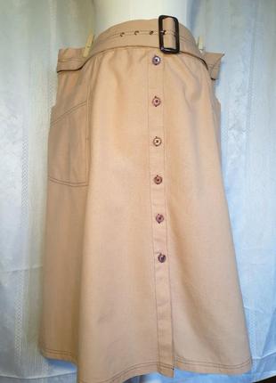 Женская длинная летняя льняная пудровая юбка на пуговичках. лен/коттон1 фото