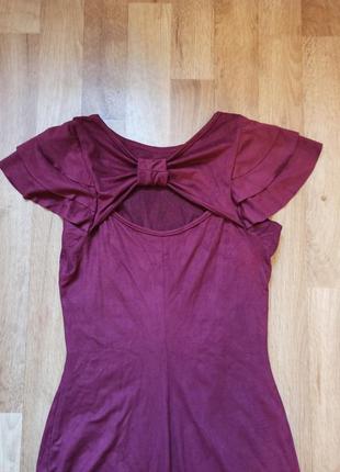 Сукня марсала з екозамші4 фото