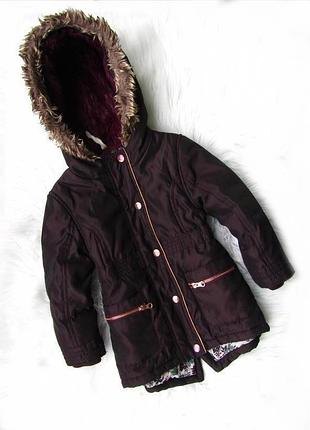 Теплая демисезонная тепла демісезонна куртка парка с капюшоном f&f