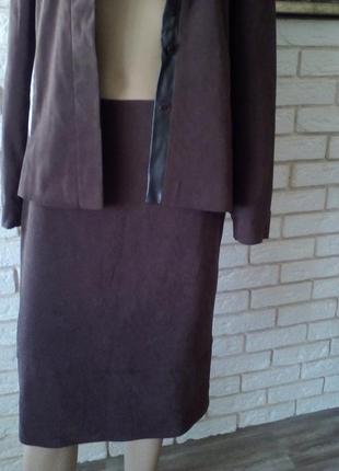 Женский  костюм с кожаными вставками (эко кожа) 14 soon4 фото