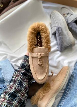 Лоферы с мехом loro piana