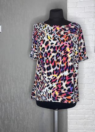 Яскрава блуза блузка у леопардовий принт  next , l1 фото