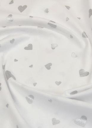 Тканина бавовна для рукоділля срібні сердечка1 фото