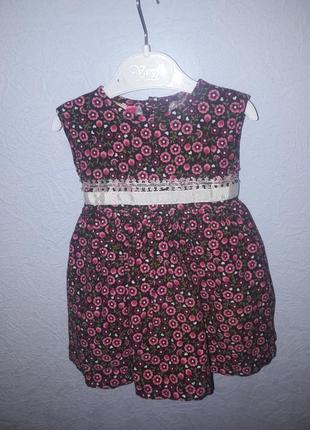 Шикарное платье из микровельвета с подьюбноком на 6 месяцев