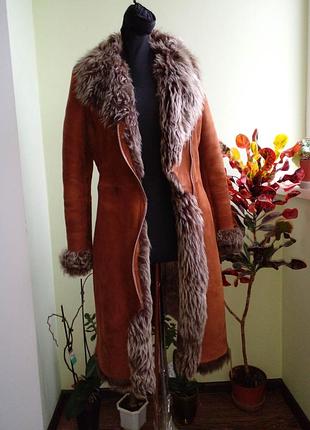 Дублёнка женская, тоскана, застежка на молнии. очень теплая!