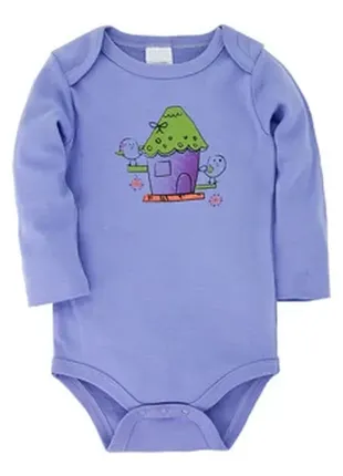 Berni kids комплект боди для девочки птичий домик (3шт.)2 фото