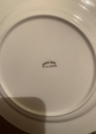 Вінтажна біла тарілка з текстом англія старовинна раритет ретро винтажная тарелка с текстом англия старинная2 фото