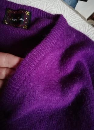 Винтажный свитер с ангорой и шерстью джемпер полувер кофта5 фото