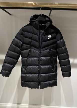 Подовжена куртка nike winter jacket black long3 фото