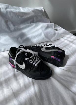 Жіночі кросівки nike sb dunk low off white black / silver