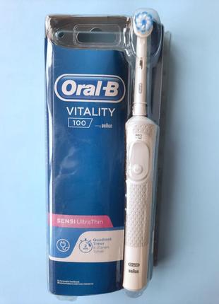 Електрична зубна щітка oral-b braun vitality 100 sensi ultrathin! акумулятор!2 фото