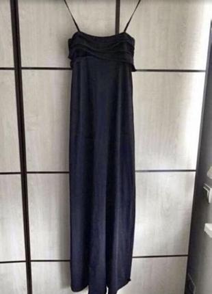 Платье сарафан черный длинный коттоновый