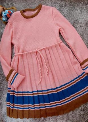 Теплое платье на длинный рукав 4-5лет