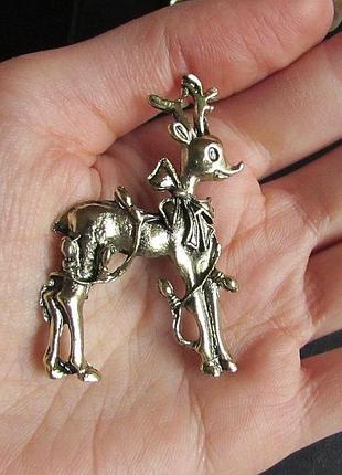 🏵брошь рождественский олень, новая! арт.109117