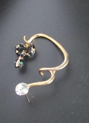 🏵цікава сережка каффа змія, нова! арт.3737