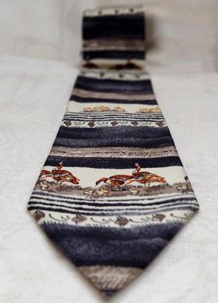 Шелковый галстук с утками5 фото