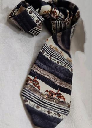 Шелковый галстук с утками3 фото