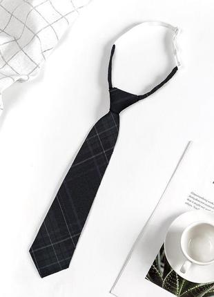 Жіноча краватка чорна у клітинку шкільна форма преппі аніме кавай кейпоп стиль