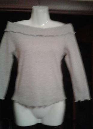 Кофта кофточка джемпер свитер с люрексом серебристая новая р.s-m3 фото