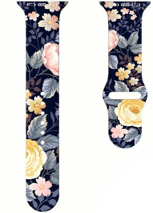 Ремешок mrk ribbed для apple watch 42/44/45 mm peonies (mrk6511)