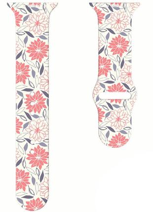 Ремінець mrk ribbed для apple watch 42/44/45 mm flowers ornament (mrk6651)