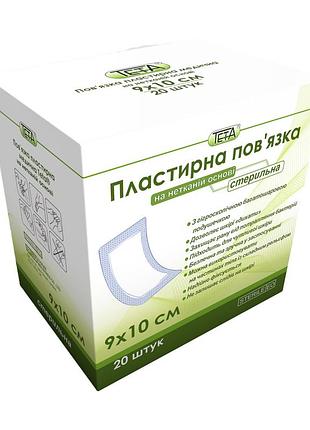 Пов'язка пластирна медична teta, стерильна, нетканна, 9х10 см