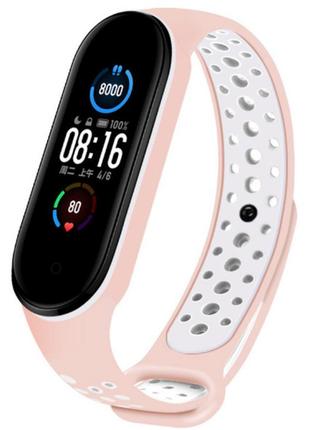 Ремішок nike style для фітнес-браслета xiaomi mi technology 6/5 пудра з білим (mrk6448)
