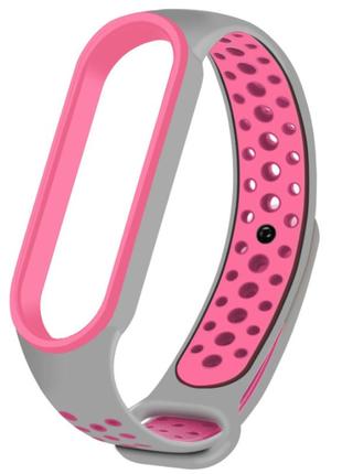 Ремішок nike style для фітнес-браслета xiaomi mi technology 6/5 сірий з рожевим (mrk226)