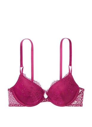 Сексуальний бюстгальтер victoria's secret sexy tee lace & sheer mesh push-up bra р.34с (75с)