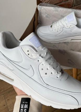 Мужские кожаные кроссовки nike air max 90 white#найк