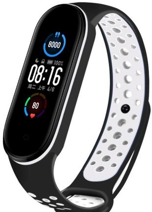 Ремішок nike style для фітнес-браслета xiaomi mi technology 6/5 чорний з білим (mrk8442)