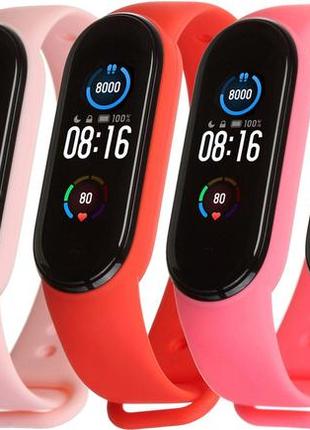 Комплект ремешков mrk для xiaomi mi band 5/6 pink punch (mrk7669)