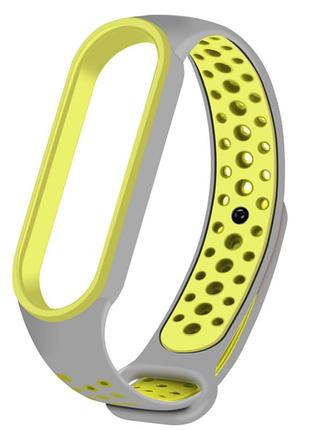 Ремішок nike style для фітнес-браслета xiaomi mi technology 6/5 сірий/лайм (mrk2346)