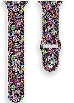 Ремешок mrk ribbed для apple watch 38/40/41 mm ukrainian ornament (mrk7771)