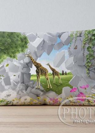 Детская подушка с фото "жирафы"