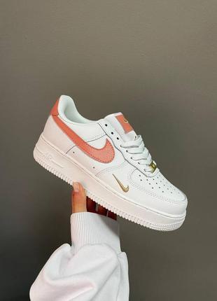 Кросівки nike air force 1 low mini swoosh white koral gold2 фото