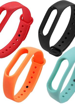 Набір ремінців mrk для браслета xiaomi mi band 2 mrk flax чорний помаранчевий червоний м'ятний (mrk7461)1 фото