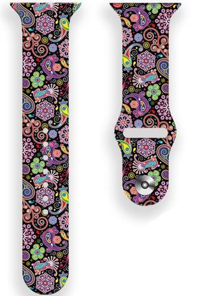 Ремінець mrk ribbed для apple watch 42/44/45 mm ukrainian ornament (mrk5765)