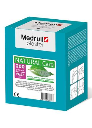 Пластир medrull "natural care textile", на тканинній основі 7.2х1.9см, 200 шт