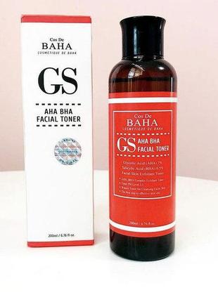 Тонік-ексфоліант з кислотами cos de baha aha / bha gs toner